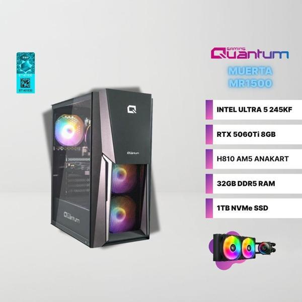 Quantum Gaming Muerta MR1500 Intel Ultra 5 245KF 32GB DDR5 1TB NVMe RTX5060Ti 8GB Sıvı Soğutmalı Gaming Masaüstü Bilgisayar - Image 1