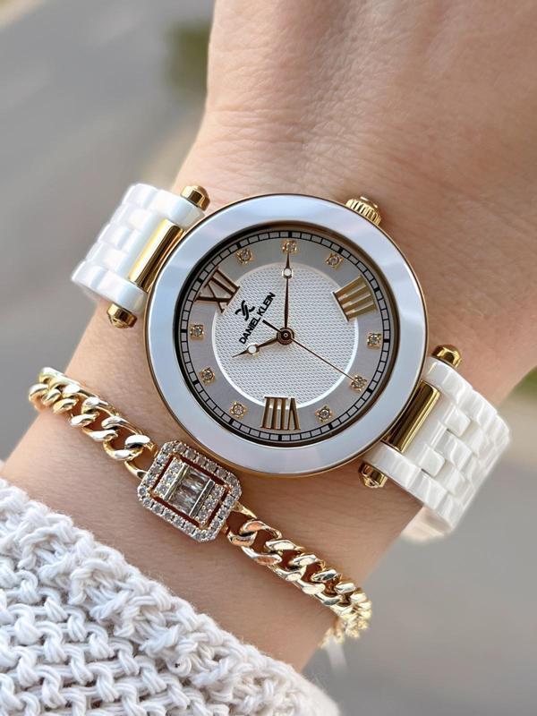 Daniel Klein Seramik Kordon Özel Tasarım 2 Yıl Garantili 3 Atm Kadın Kol Saati+Bileklik SR.14282.4 - Image 1