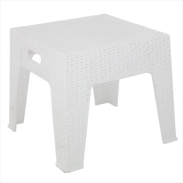 Mandella Elit Rattan Sehpa BEYAZ - Image 1