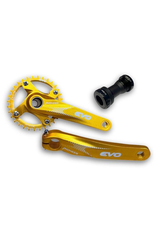 BİKE SKY EVO 32T Sarı Hollowtech Göbek Tek Yaprak Aynakol - Image 1