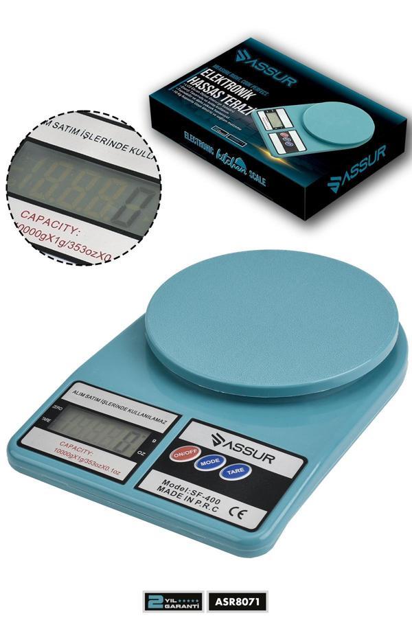 Assur Dijital Mutfak Terazisi 1 Gr 10 Kg Hassas Ölçüm Tartı Hassas Terazi - Image 1