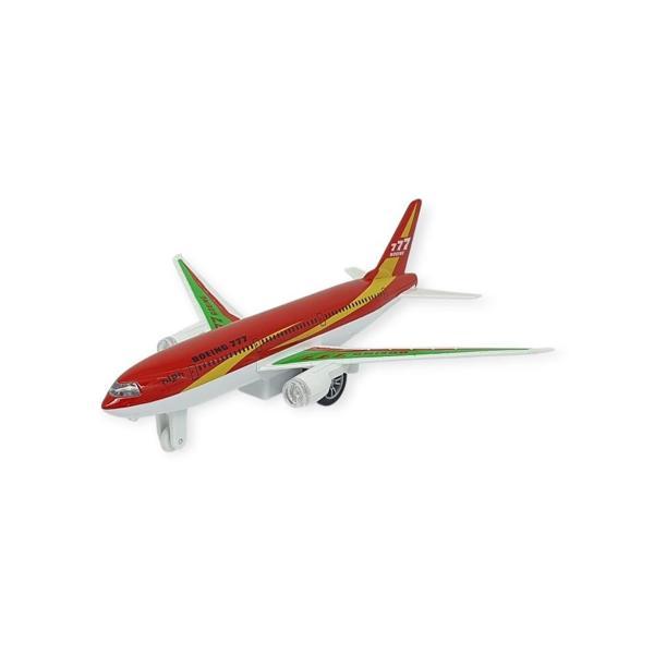 Çek Bırak Sesli Işıklı Metal Uçak - 180 - Kırmızı - Image 1