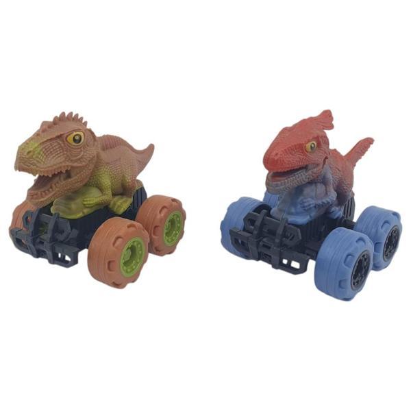 Sürtmeli Dinazor Arabalar 2'li - 12 cm - Stegosaurus & Parasaurolophus  - Image 1