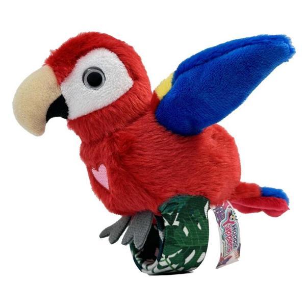 Peluş Ses Tekrarlı Hayvan Bileklik Aksesuar - Kırmızı Papağan - Image 1