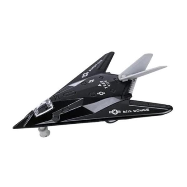 Çek Bırak Mini Metal Uçak - Siyah - Image 1