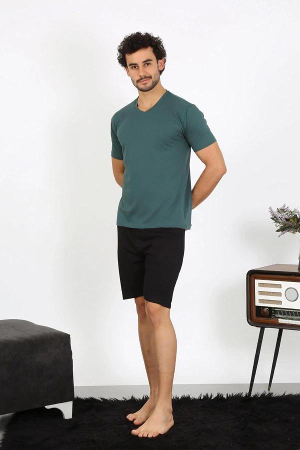 Erkek Penye Petrol Rengi 3'lü Pijama Takımı - Image 1