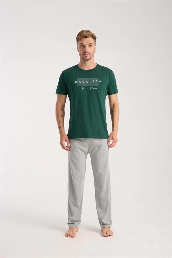 Erkek Yeşil Kısa Kol Pijama Takımı - Image 1