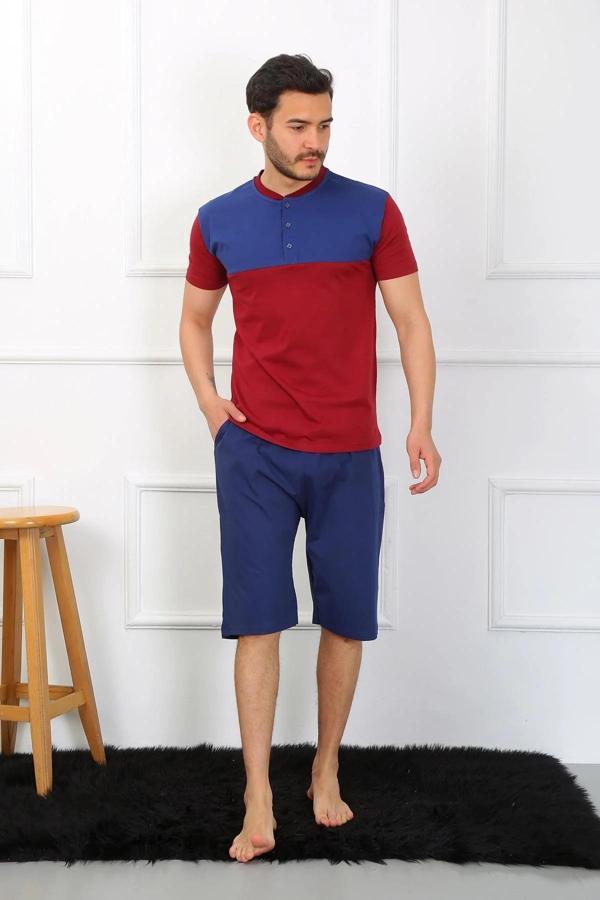 Erkek Penye 3'lü Parlamentmavi Parçalı Pijama Takımı - Image 1