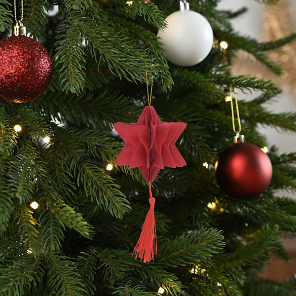 Karaca Home New Year Yılbaşı Yıldız Şekilli 3 Adet Ağaç Süsü 9x10 cm - Image 1