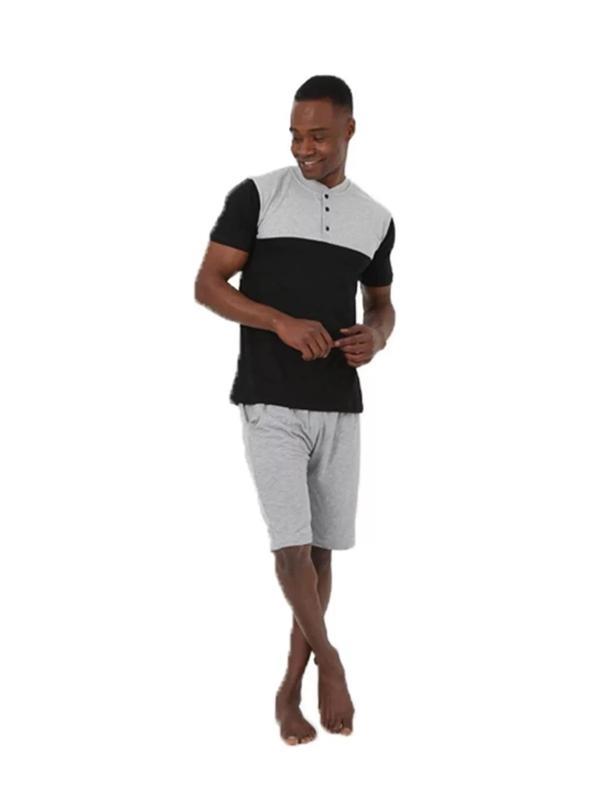 Erkek 3'lü Pijama Takım Siyah - Image 1