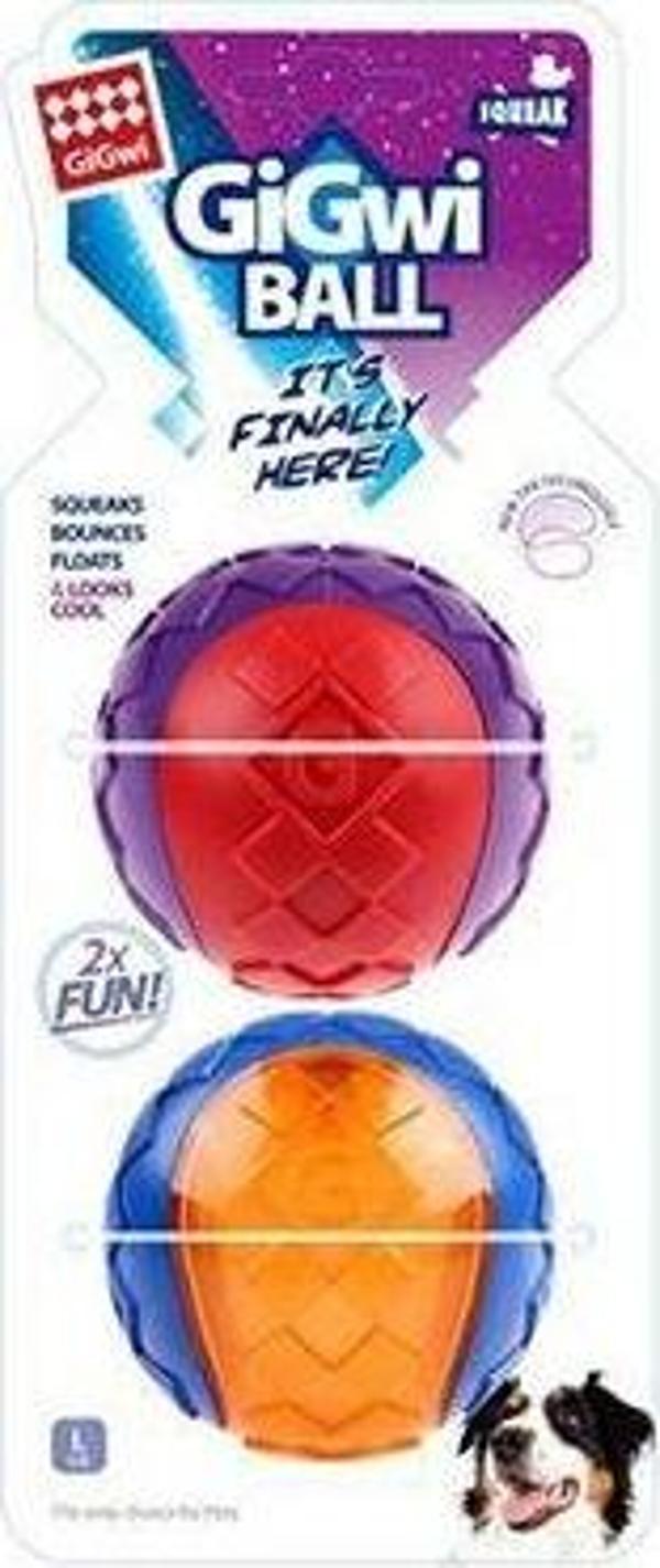 Gigwi Ball Sesli Sert Top Köpek Oyuncağı Large 2 Li - Image 1