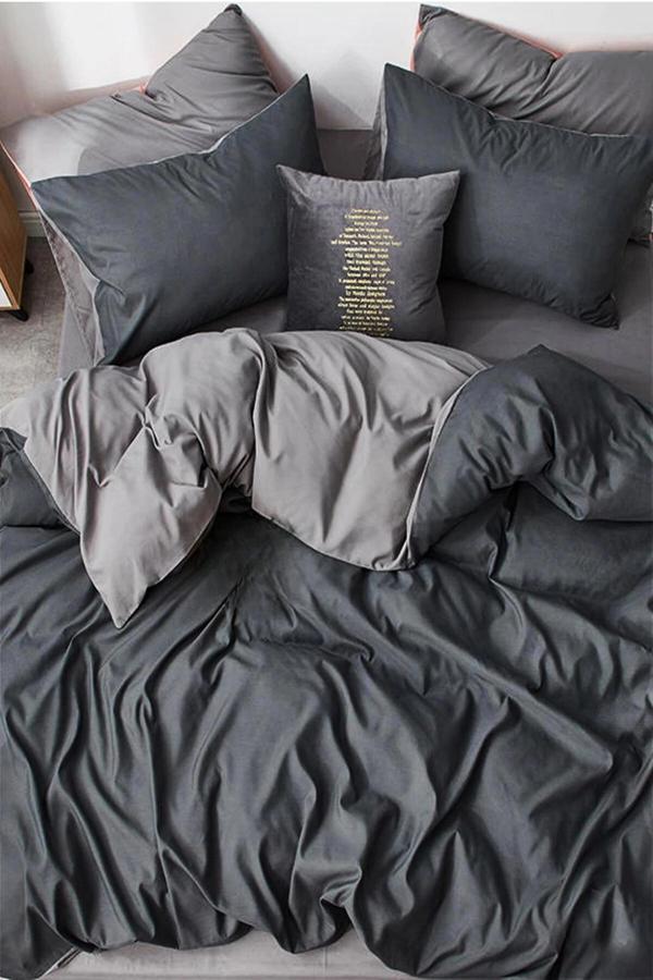 Lodos Home  Pamuklu Tek Kişilik Lastikli Nevresim Takımı Antrasit-Gri - Image 1