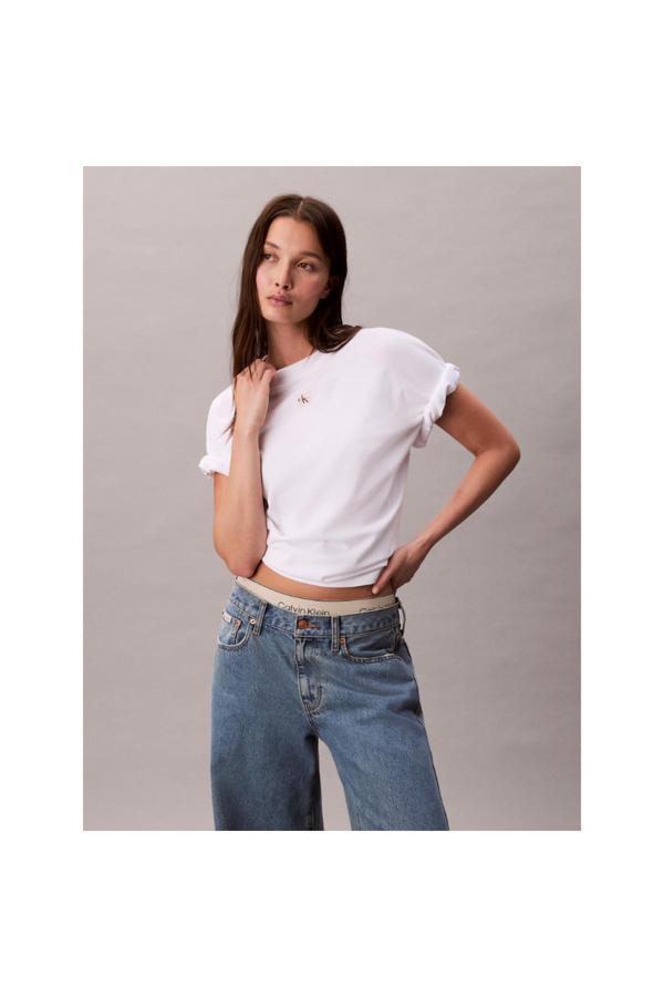 Calvin Klein Ck Lv047D204G Ss Woven Label Oversızed Tee Kadın Tshırt - Image 1