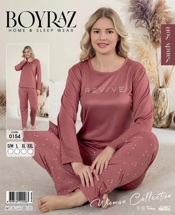 Boyraz 0154 Kadın Sandy Soft Uzun Kol Pijama Takımı - Image 1