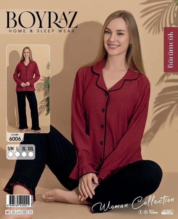 Boyraz 6006 Bürümcük Kumaş Pinterest Pijama Takımı - Image 1