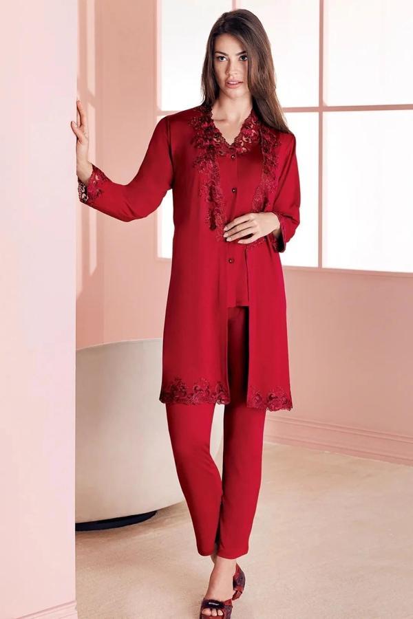 Espuar 752 Penye 3'lü Sabahlık Pijama Takımı - Image 1