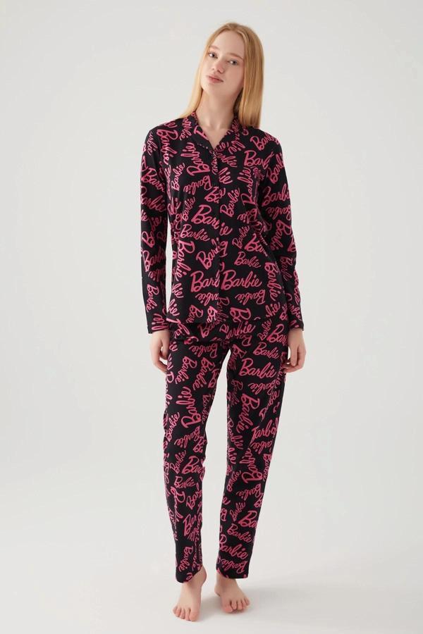 Barbie 1767-S Kadın Gömlek Yaka Pijama Takımı - Image 1