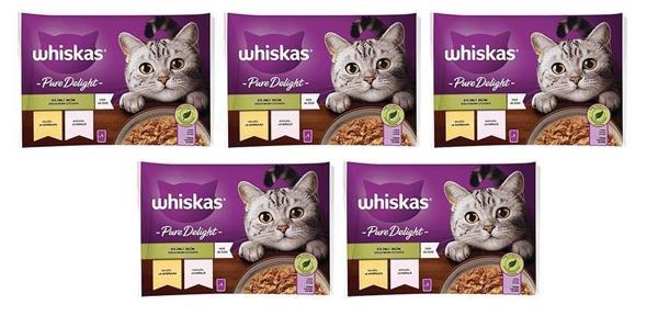 Whiskas Pouch Pure Delight Jöle İçinde Tavuklu ve Somonlu Yetişkin Kedi Konservesi 20x85 Gr - Image 1