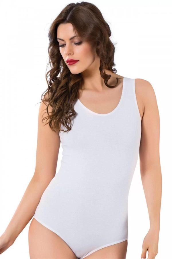 Bayan Kalın Askılı Body Beyaz - Image 1
