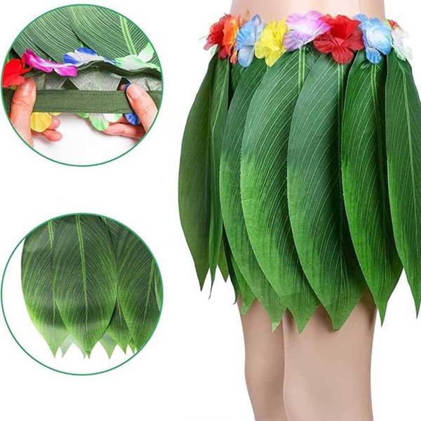 Tropikal Esintili Hawaii Yapraklı Parti Eteği Yetişkin Boy - Image 1