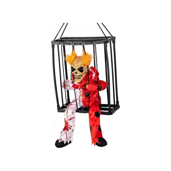 Hareketli Sesli Sensörlü Mahkum Joker İskelet Dekorasyon 22x27 cm - Image 1