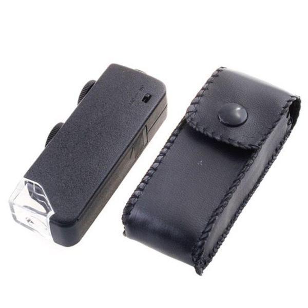 Mini 60X 100X Zoom Lens Odak Takı Led Cep Mikroskop Büyüteç - Image 1