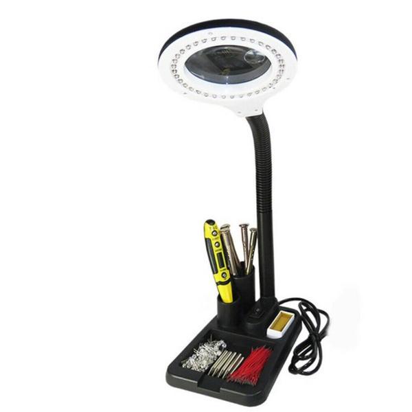 Esnek 5X /10X 40 Led Işıklı Büyüteç - Lamba Büyüteç Okuma - Çalışma Lehim Masa Lambası A808 - Image 1