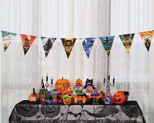 Cadılar Bayramı Halloween Flama Bayrak Banner Süs 8 li 3 Metre - Image 1