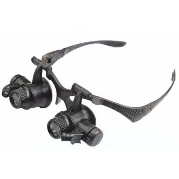 Gözlük Modeli 10X 15X 20X 25X Lens 2 Led Işıklı Büyüteç 9892G - Image 1