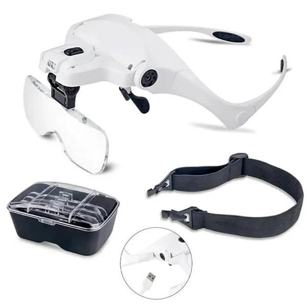 Şarjlı Gözlük Büyüteç Çalışma Büyüteci 5 Lensli 9892B2C - Image 1