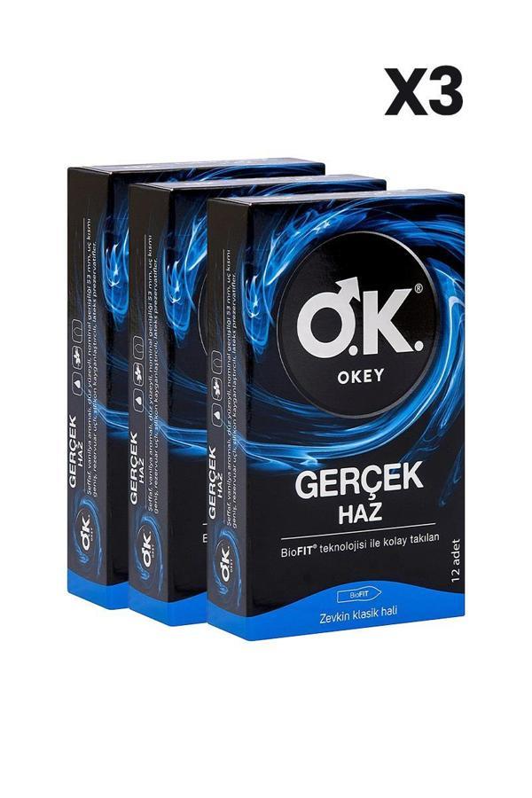 Okey Gerçek Haz Prezervatif 12'li x3 Adet - Image 1