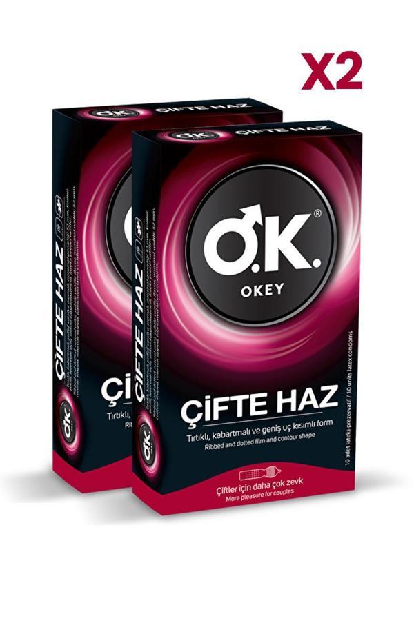 Okey Çifte Haz Prezervatif 10'lu x2 Adet - Image 1