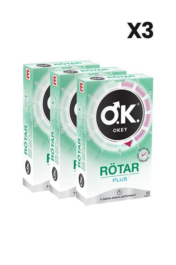 Okey Rötar Plus Prezervatif 10'lu x3 Adet - Image 1