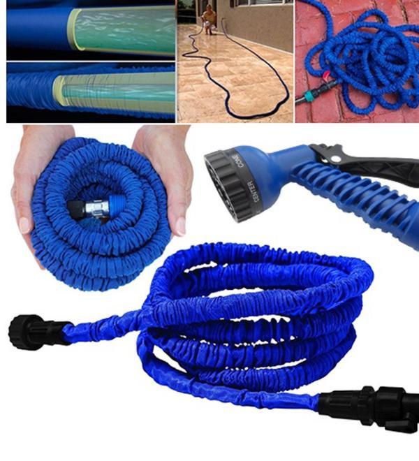 30 Metre Uzayan Bahçe Sulama Araç Yıkama Hortumu 7 Kademeli Başlık Tabanca - Image 1