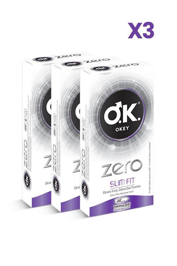 Okey Zero Slim Fit Prezervatif 10'lu x3 Adet - Image 1