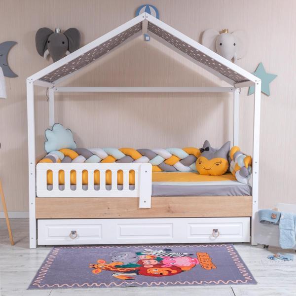 4LÜ ÖRGÜLÜ KEDİLİ PASTEL SARI MONTESORİ NEVRESİM TAKIMI - Image 1