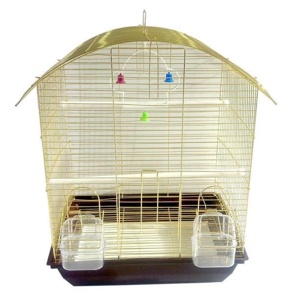 Nanbell Pirinç Sürgülü Izgaralı İthal Kuş Kafesi 37X28X48cm - Image 1