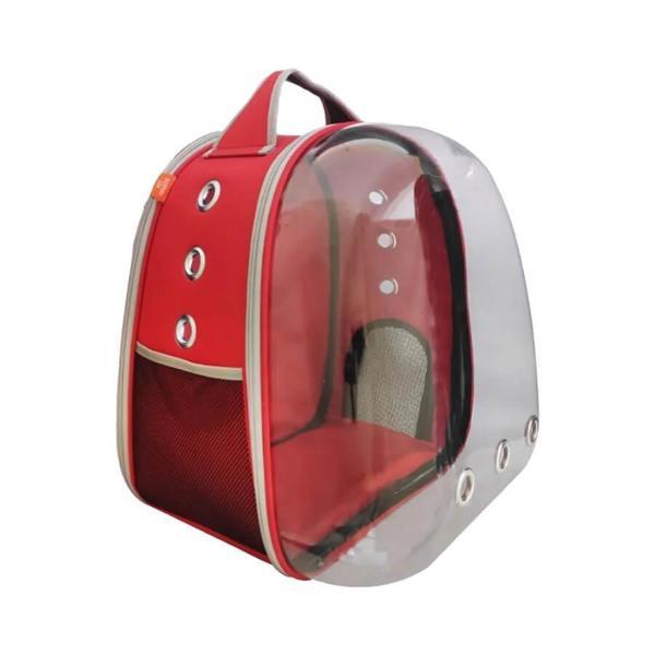 La Vista Büyük Astronot Kedi, Küçük Köpek Sırt Taşıma Çantası Kırmızı 30-40-45cm - Image 1