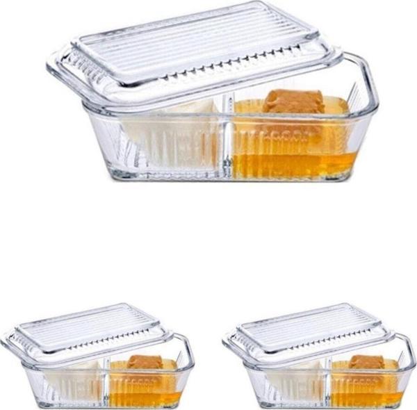 Paşabahçe Bölmeli Saklama Kabı, Reçellik, Ballık, Kahvaltılık 3 Adet - Image 1