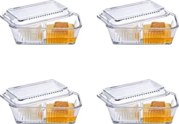 Paşabahçe Bölmeli Saklama Kabı, Reçellik, Ballık, Kahvaltılık 4 Adet - Image 1