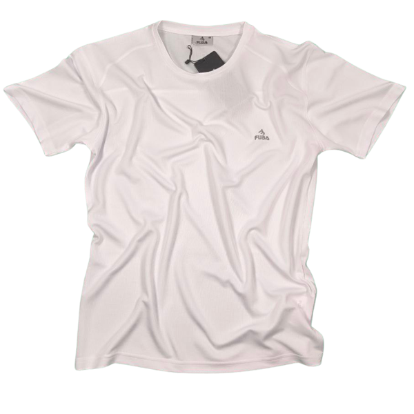 Fuba Erkek Sıfır Yaka Tişört Beyaz - Image 1