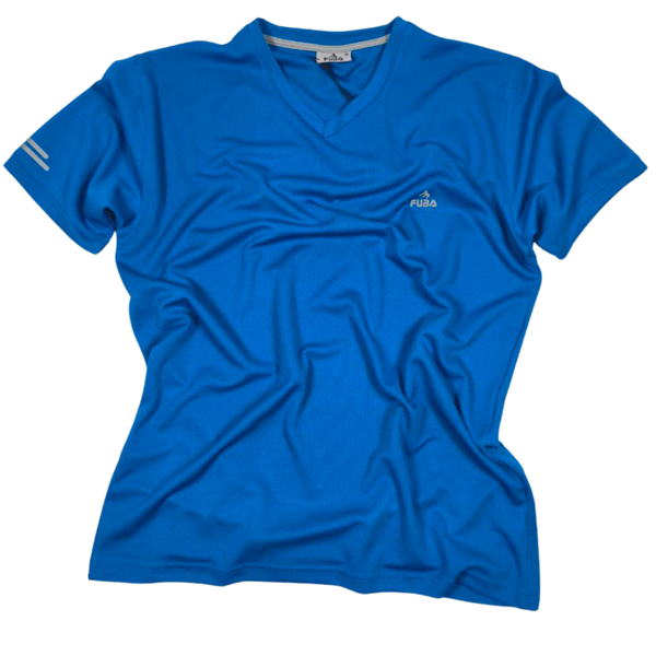 Fuba Erkek V Yaka Sax Mavi Tişört - Image 1