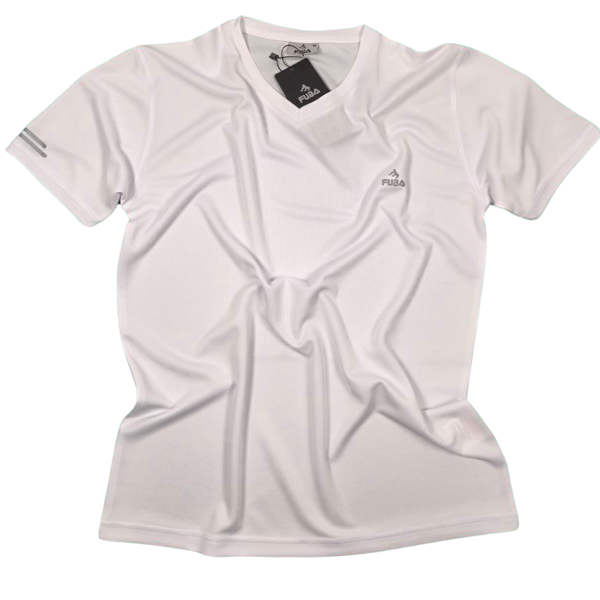 Fuba Erkek V Yaka Beyaz Tişört - Image 1