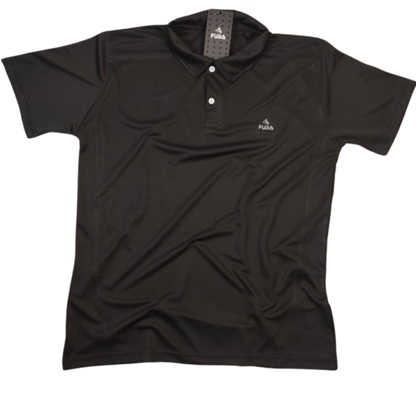 Fuba Erkek Mesh Yakalı Siyah Tişört - Image 1