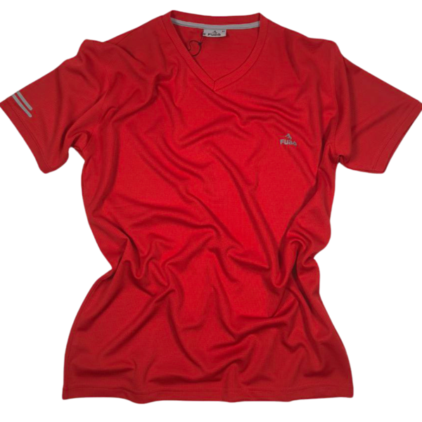 Fuba Erkek V Yaka Kırmızı Tişört - Image 1