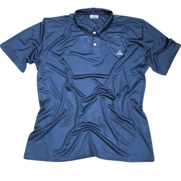 Fuba Mesh Yakalı Lacivert Tişört - Image 1