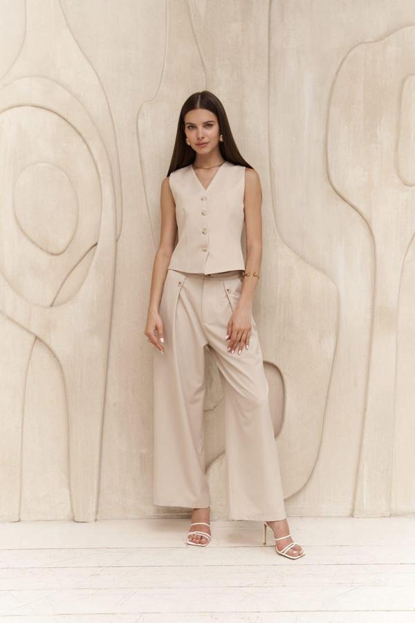 Rianto Açık Bej Kısa Yelek - Image 1