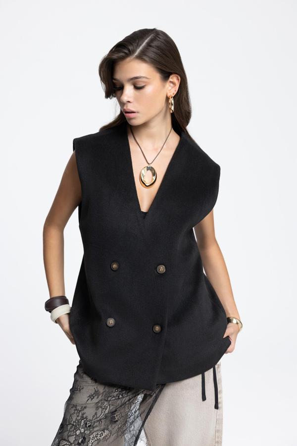 Notte Siyah Salaş Hırka - Image 1