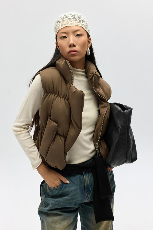 Laila Şişme Haki Yelek - Image 1