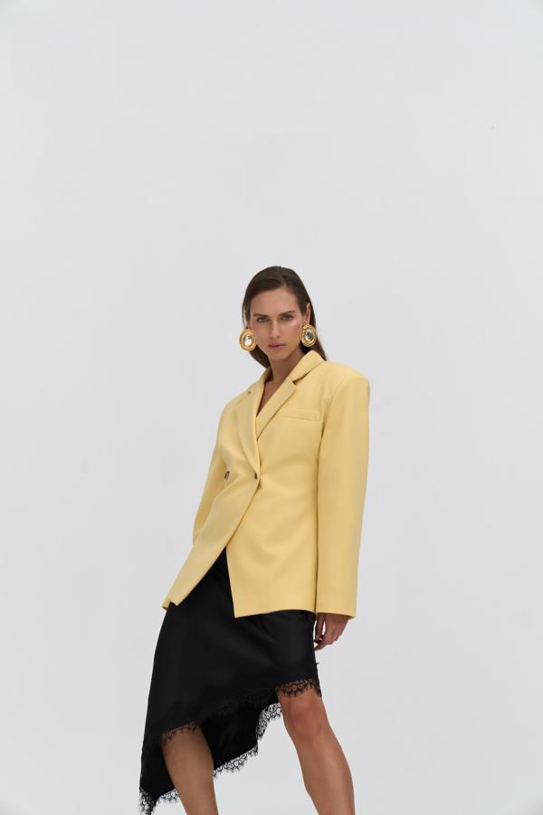 Allegany Sarı Bel Oturmalı Blazer - Image 1